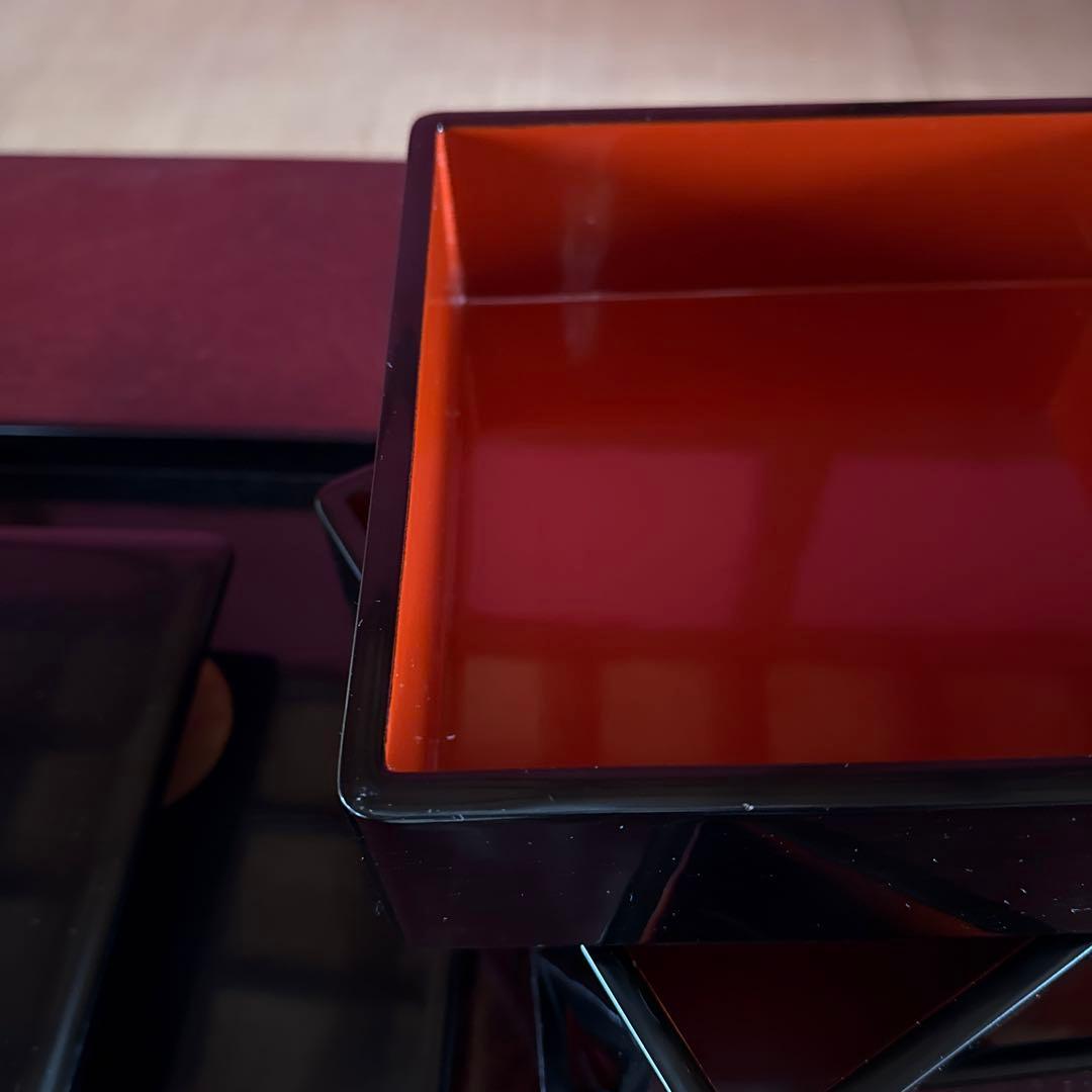 重箱　家紋入り　セット　アンティーク　お重　おせち　正月