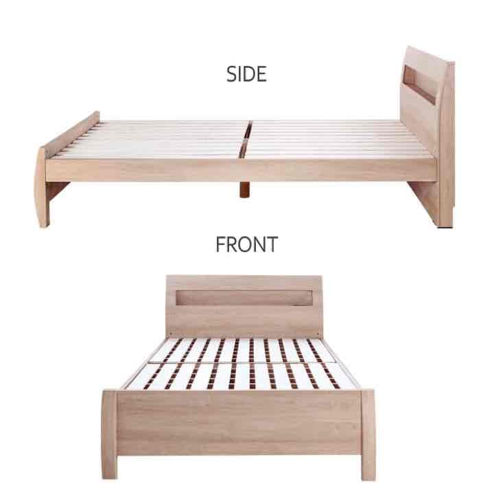 【送料無料！】LED照明付きセミダブルベッド（フレームのみ）