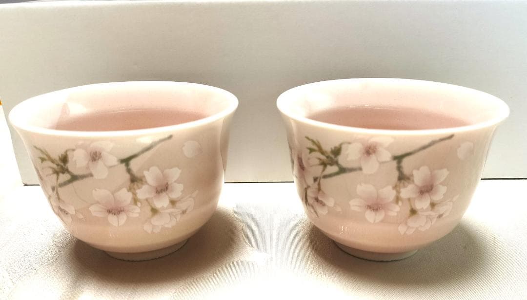 【稀少！】庫山窯　美濃焼　《桜セット》　琳派　湯呑　お茶碗　箸置き　茶道具　懐石