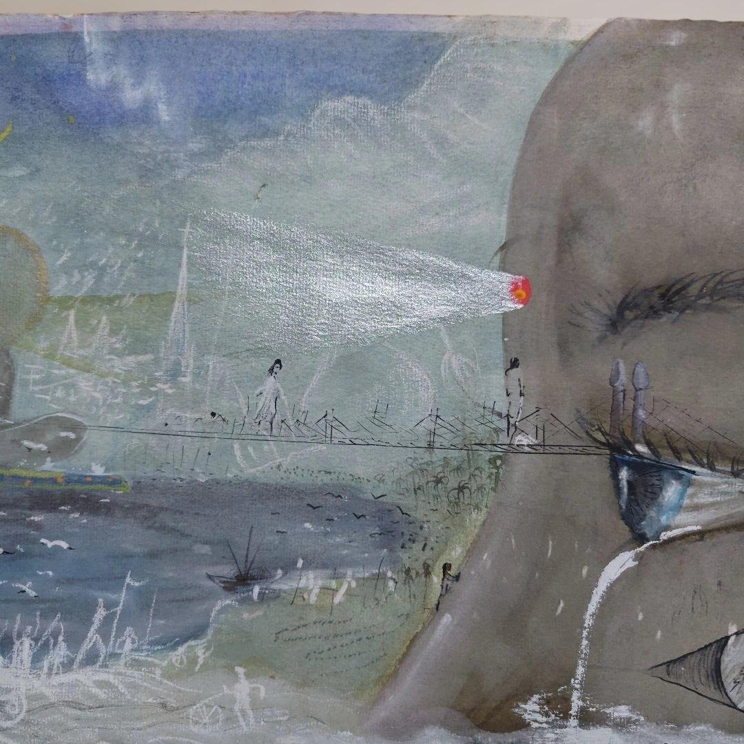 抽象的な水彩画 1982年 デリー制作