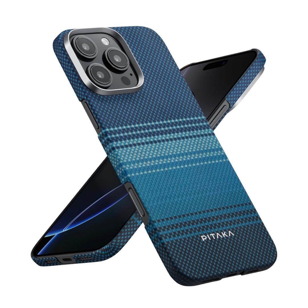 PITAKA iPhone 16 Pro Max ケース Moonrise 青色