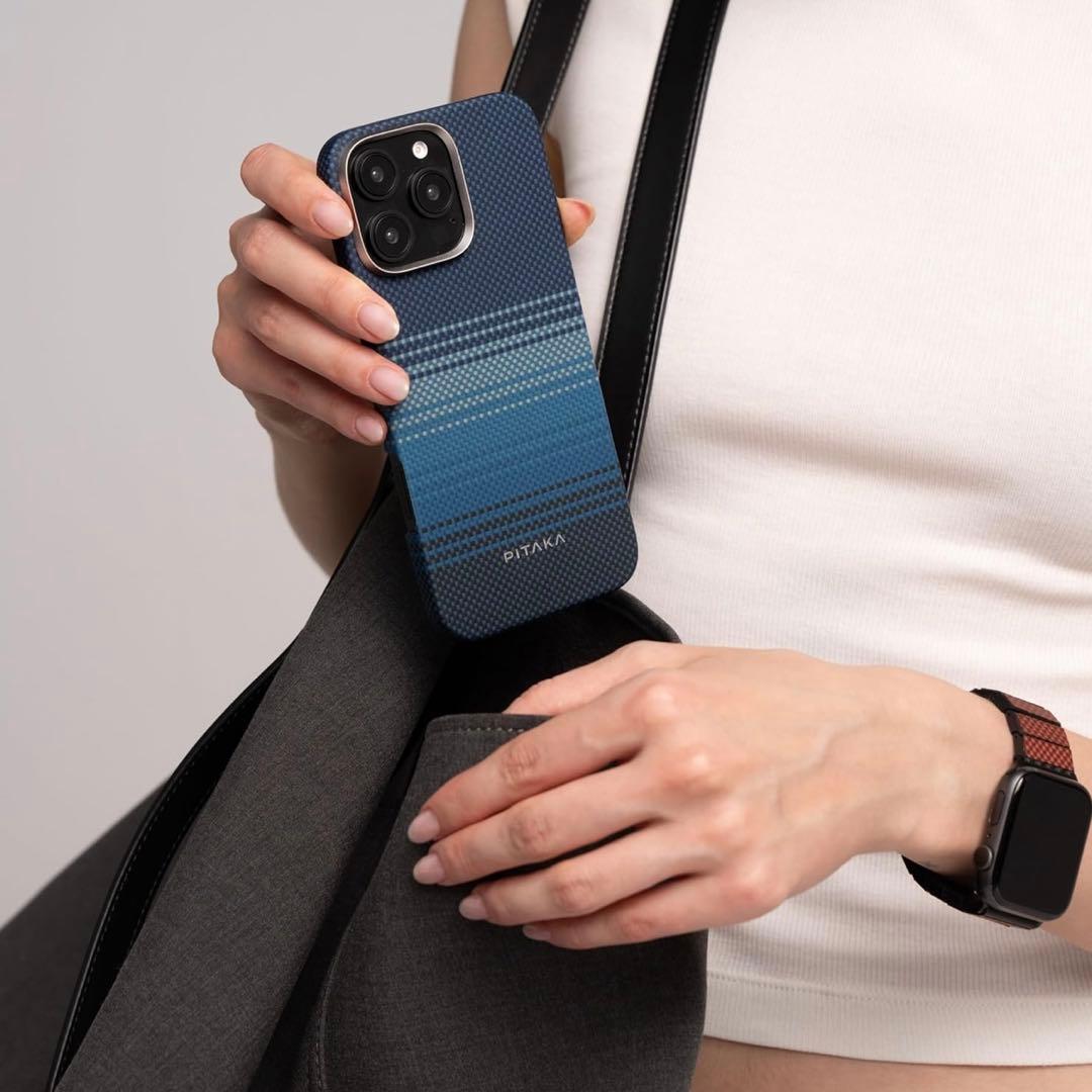 PITAKA iPhone 16 Pro Max ケース Moonrise 青色