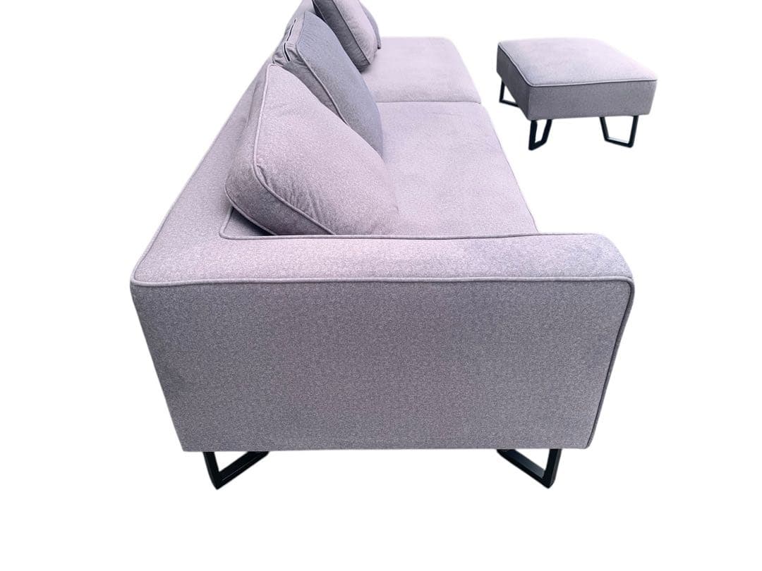 ファブリックカウチ ソファ オットマン付き うんこちゃん家具 美品 大阪配送