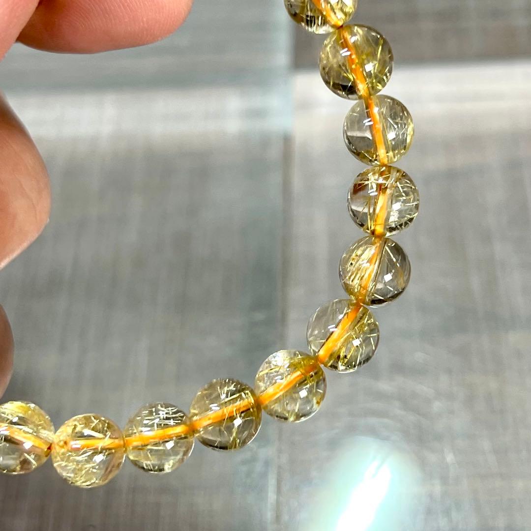 最高級　ゴールドルチルブレスレット　ギラギラ感美しい　ルチルクォーツ　5