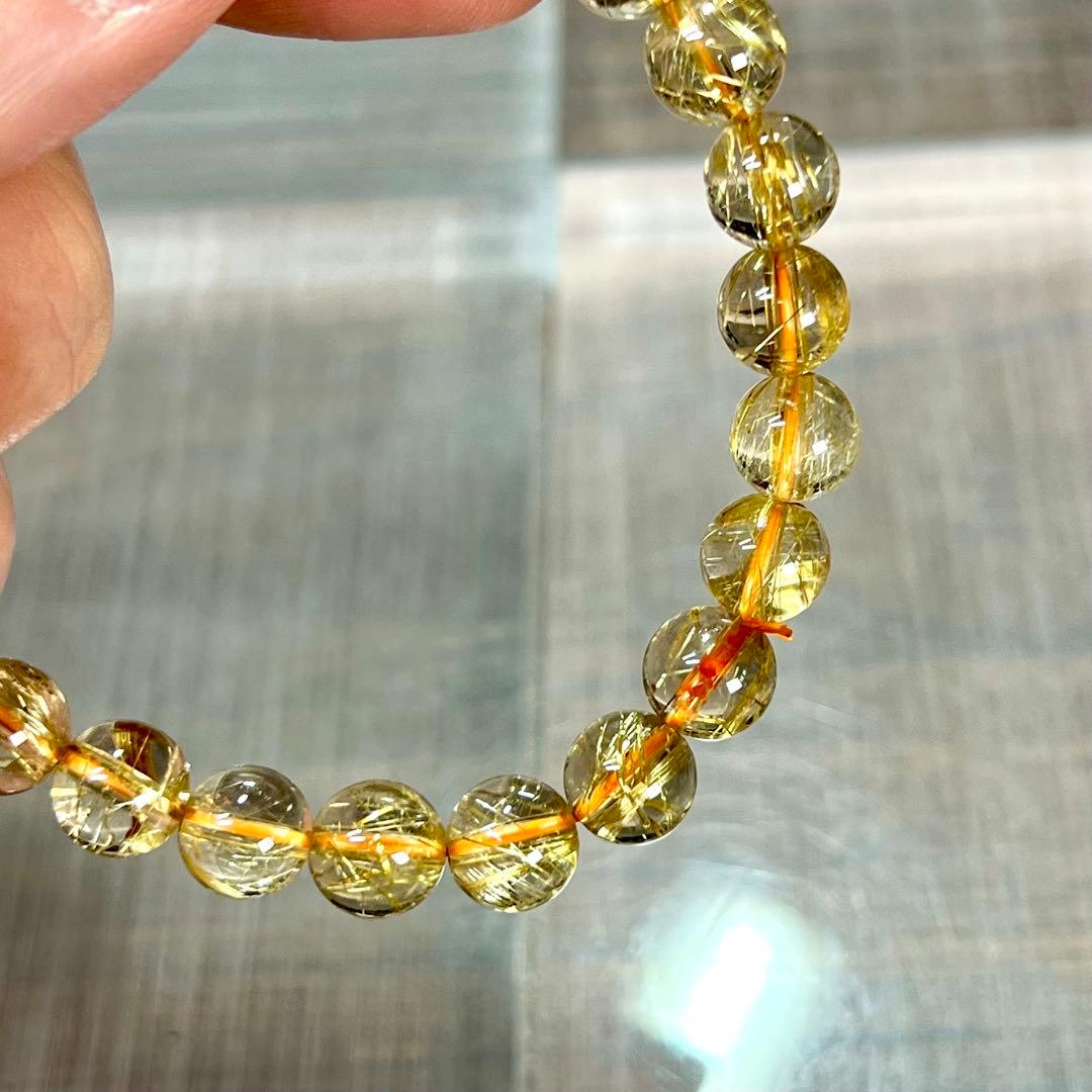 最高級　ゴールドルチルブレスレット　ギラギラ感美しい　ルチルクォーツ　5