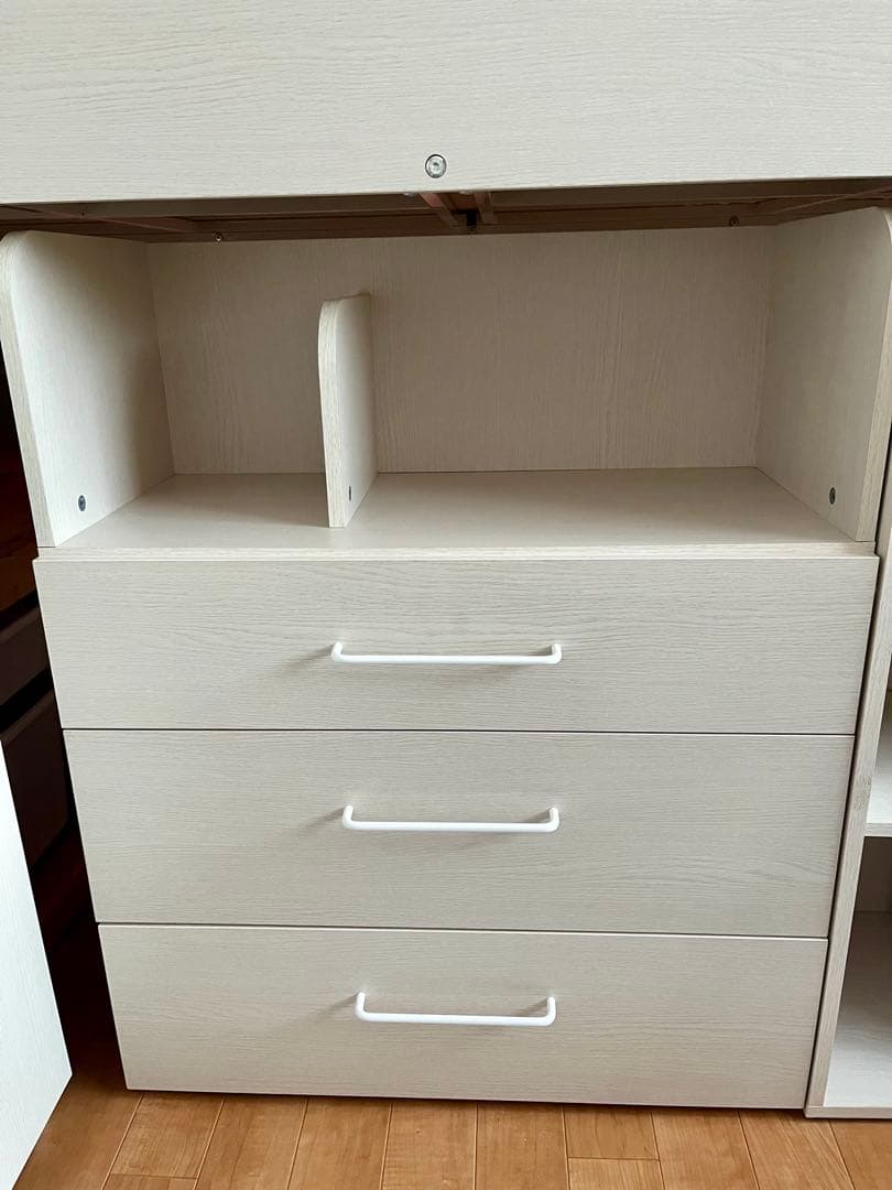 ニトリ　システムベッド　NITORI デスク　ホワイト　引き取り限定