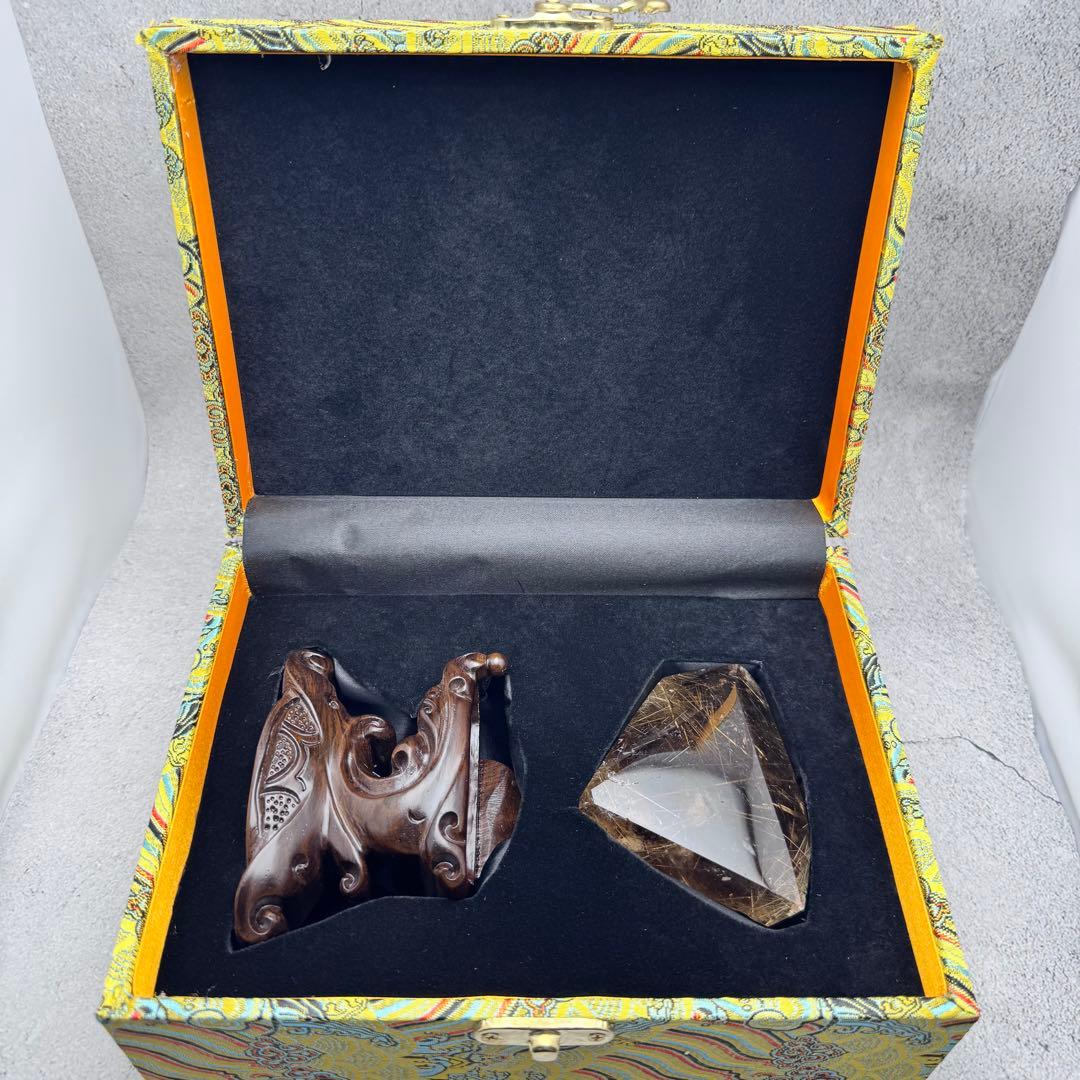 M-207タイチンルチルクォーツ原石 高密度ゴールドルチル天然石323.6g