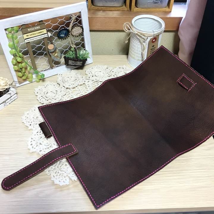 ヌメ革ムラ染めチョコのA5手帳カバー 本革 牛革 レザークラフト