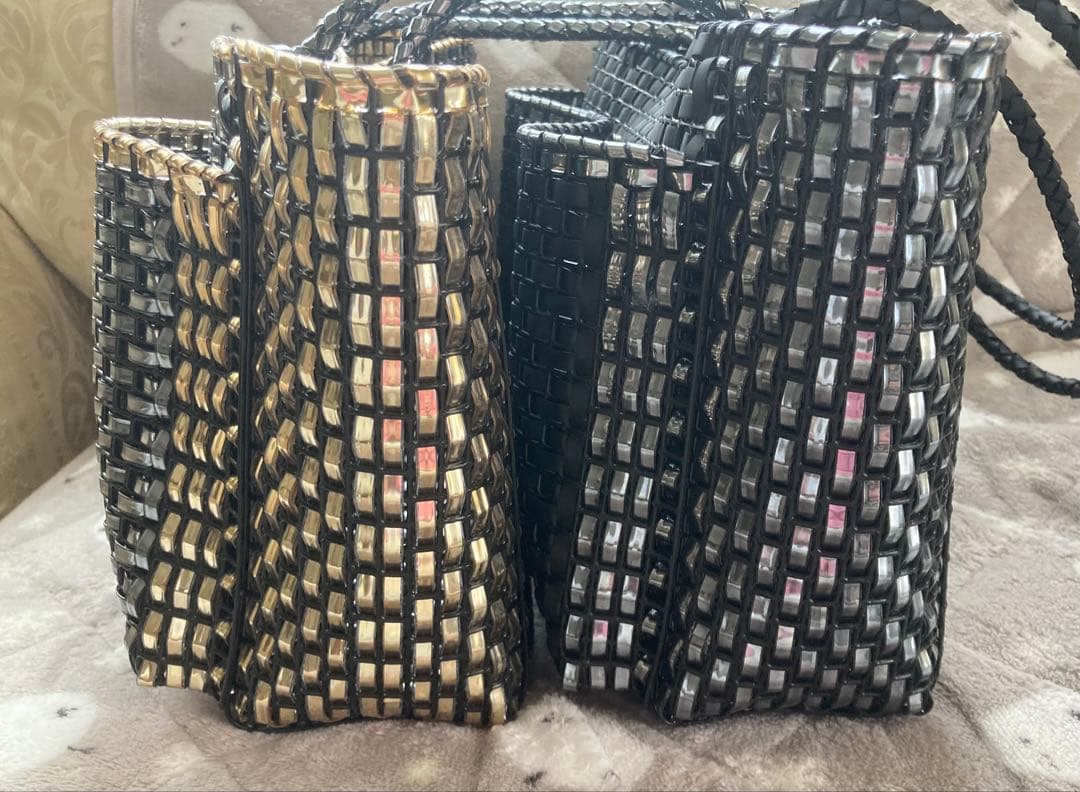 春’ｓまま～♡◯ラメルヘンテープ◯トートバッグ◯ブラック＆グレー　4点