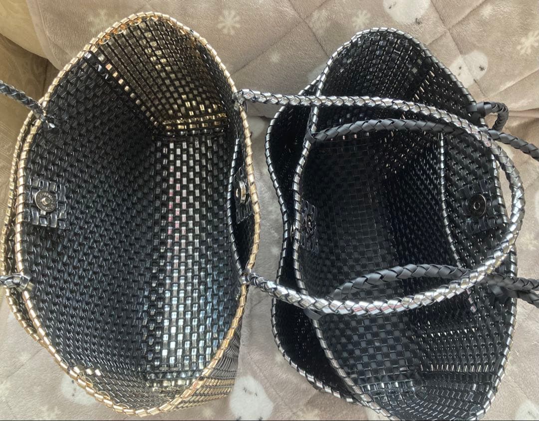 春’ｓまま～♡◯ラメルヘンテープ◯トートバッグ◯ブラック＆グレー　4点