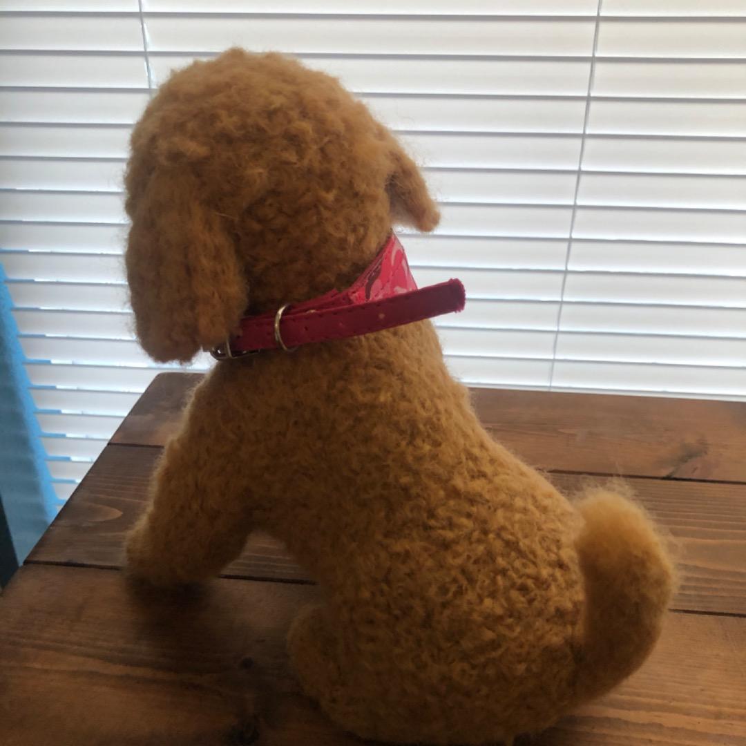 大きなサイズ 羊毛フェルト ハンドメイド 茶色プードル 巻き毛がキュートな子です