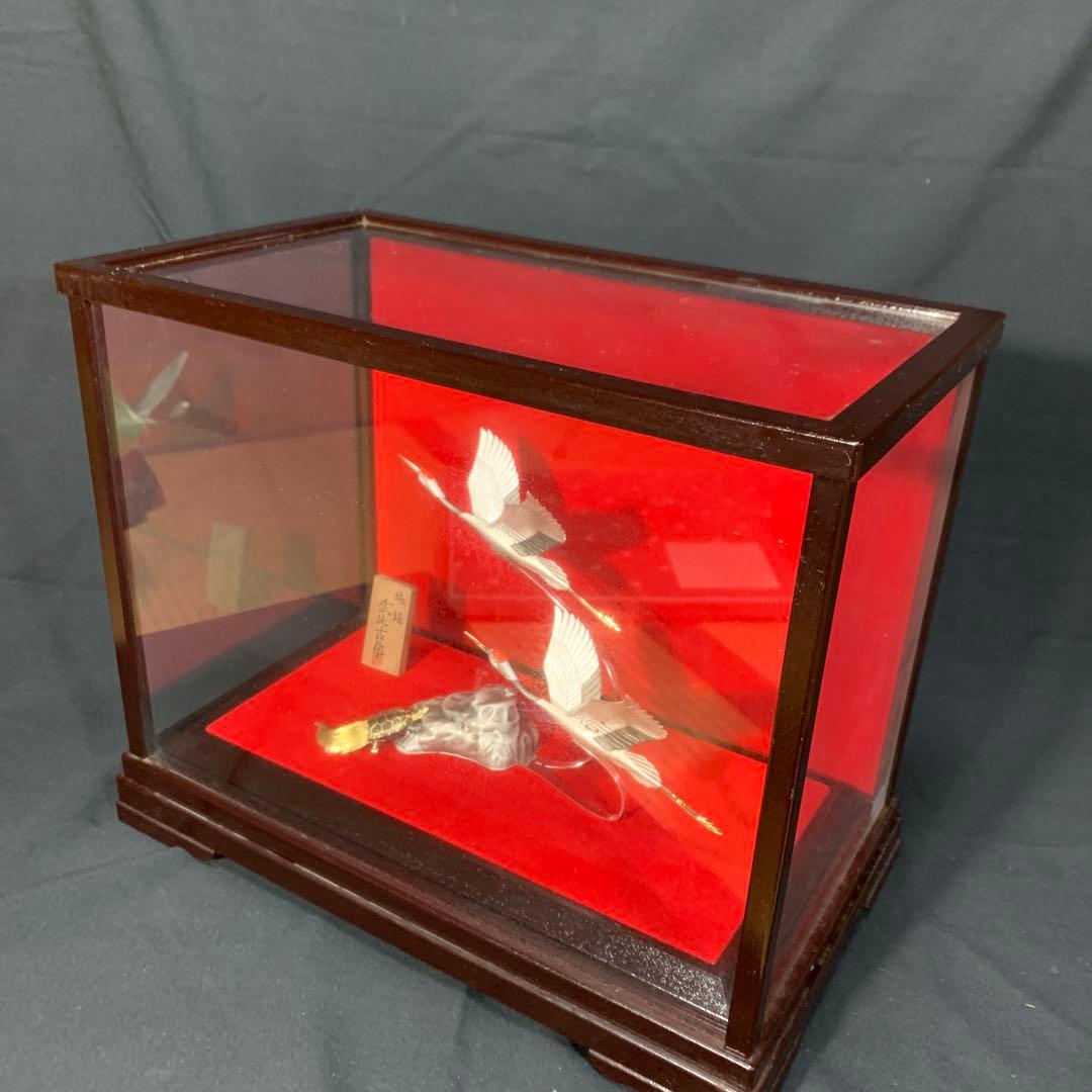 武比古　純銀製　置物　鶴2羽と亀 TAKEHIKO SILVER