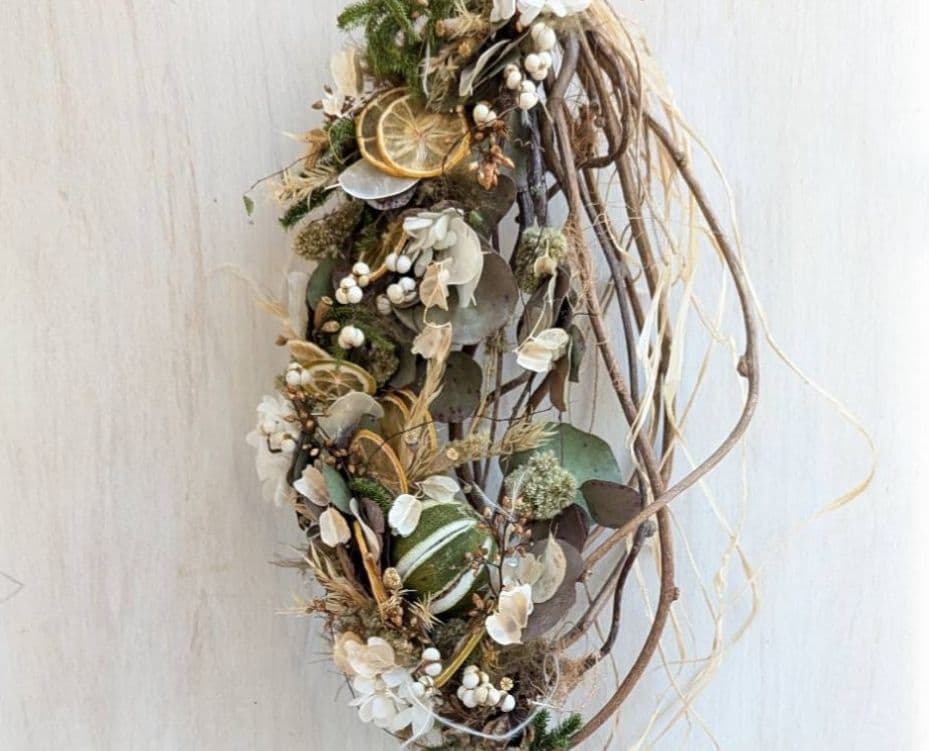 専用＊オレンジ&ライムボール　アンテイークドライフラワースワッグ