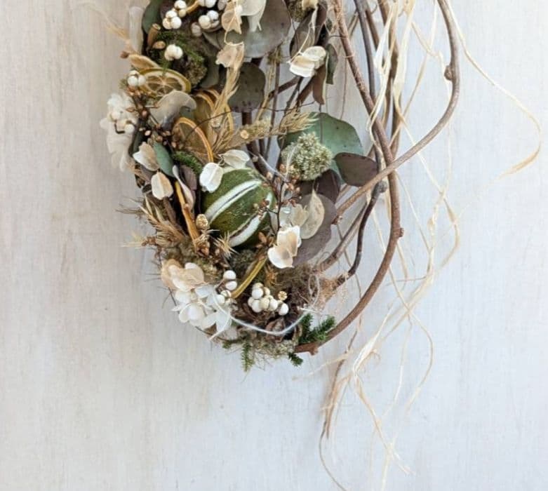 専用＊オレンジ&ライムボール　アンテイークドライフラワースワッグ