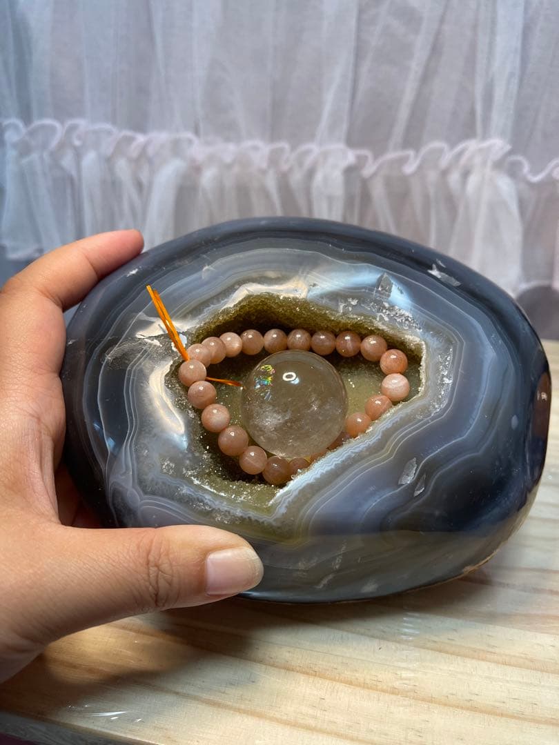 ブラジル産　天然石 金色系　クラスター 瑪瑙