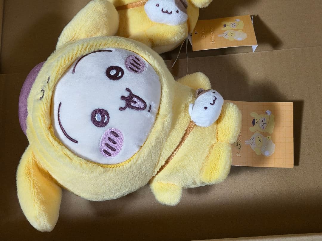 「ちいかわ×サンリオキャラクターズ」 うさぎ×ポムポムプリン　ぬいぐるみ