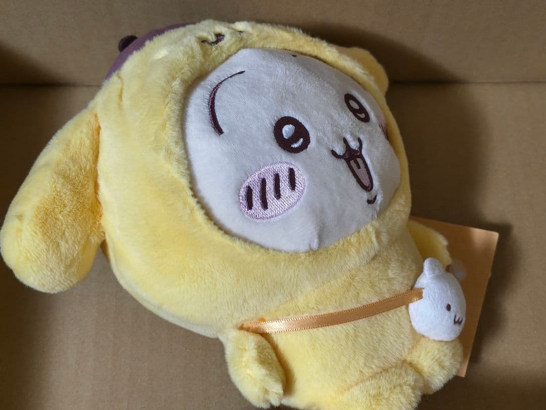 「ちいかわ×サンリオキャラクターズ」 うさぎ×ポムポムプリン　ぬいぐるみ