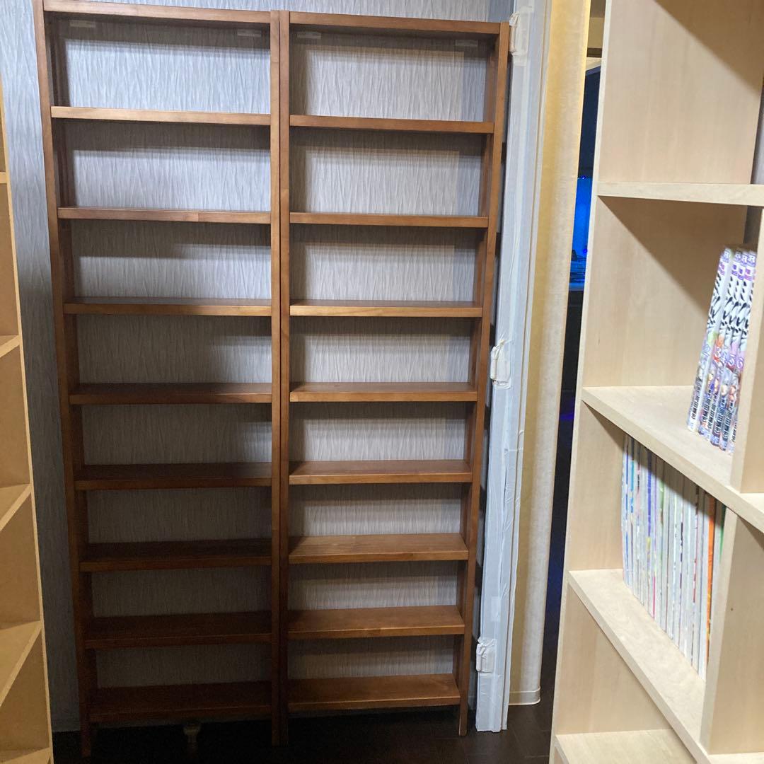 ベルメゾン 突っ張らずに取り付けられる薄型ラック 本棚 幅50 ダークブラウン