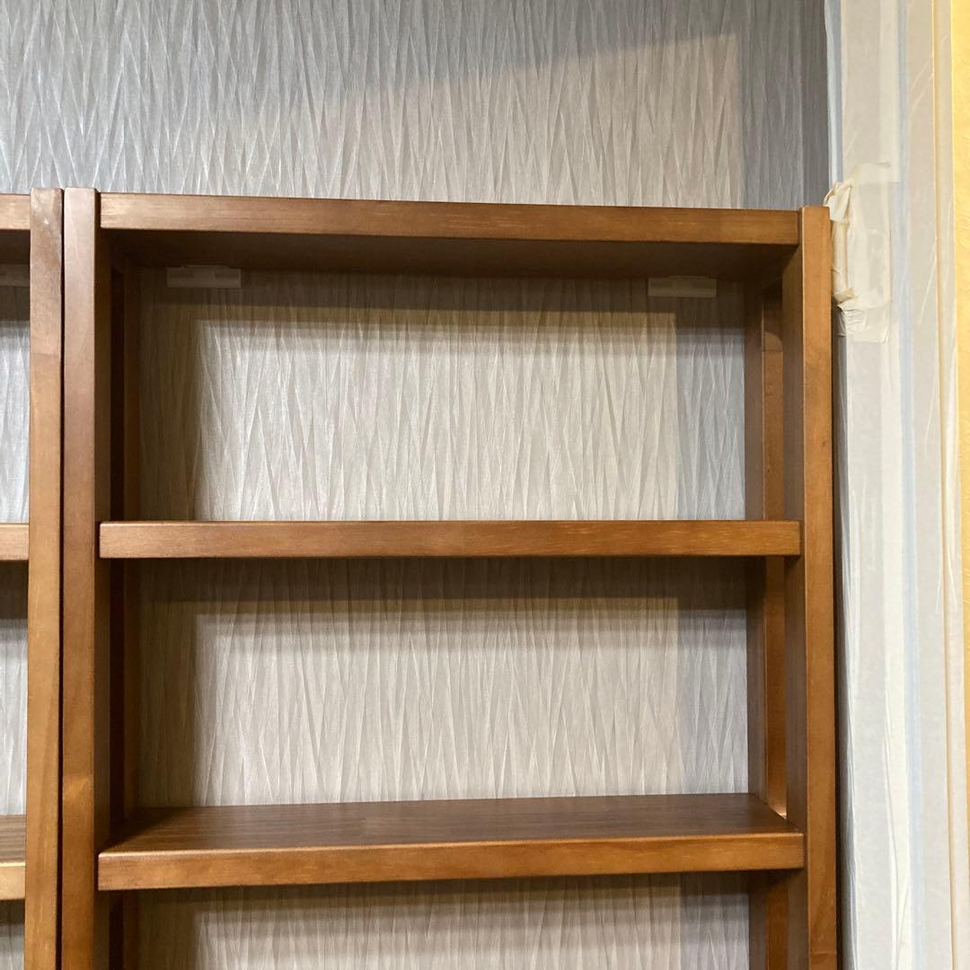 ベルメゾン 突っ張らずに取り付けられる薄型ラック 本棚 幅50 ダークブラウン