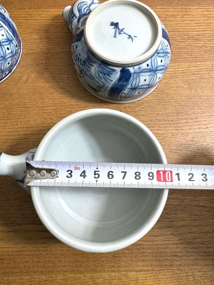 417染付　祥瑞山水紋　片口小鉢揃　4客組　未使用品　共箱