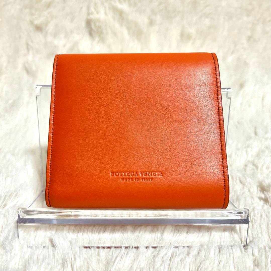 【極美品】BOTTEGA VENETA 二つ折り財布 オレンジ