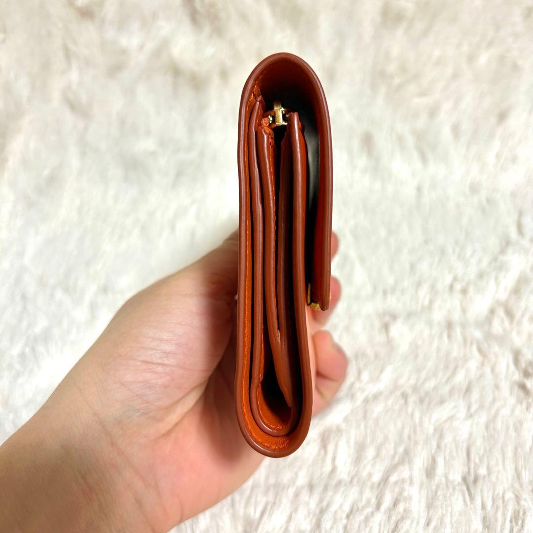 【極美品】BOTTEGA VENETA 二つ折り財布 オレンジ