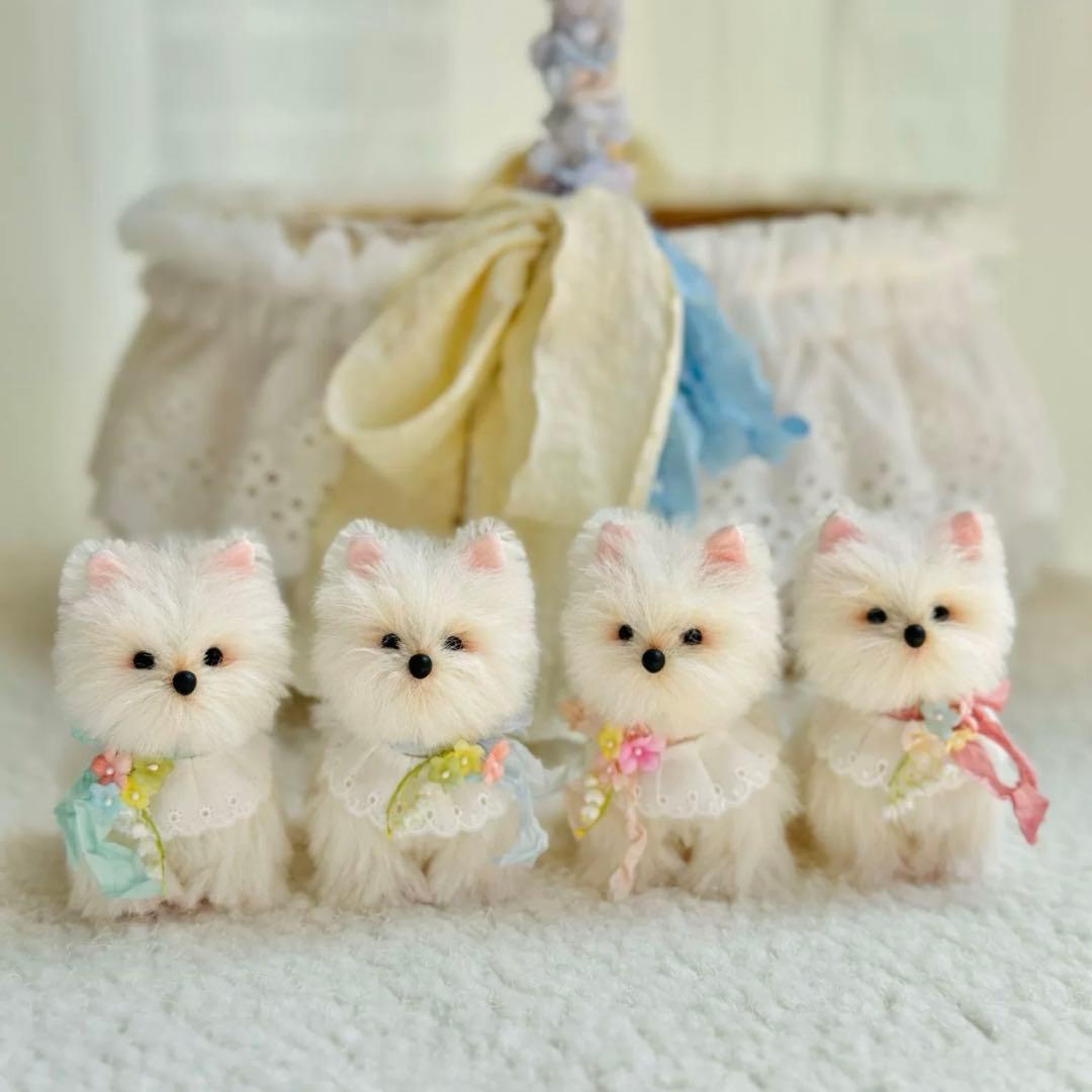 可愛らしいワンワンたち アーティストベア ぬいぐるみ 海外作家様 ミニチュア 犬