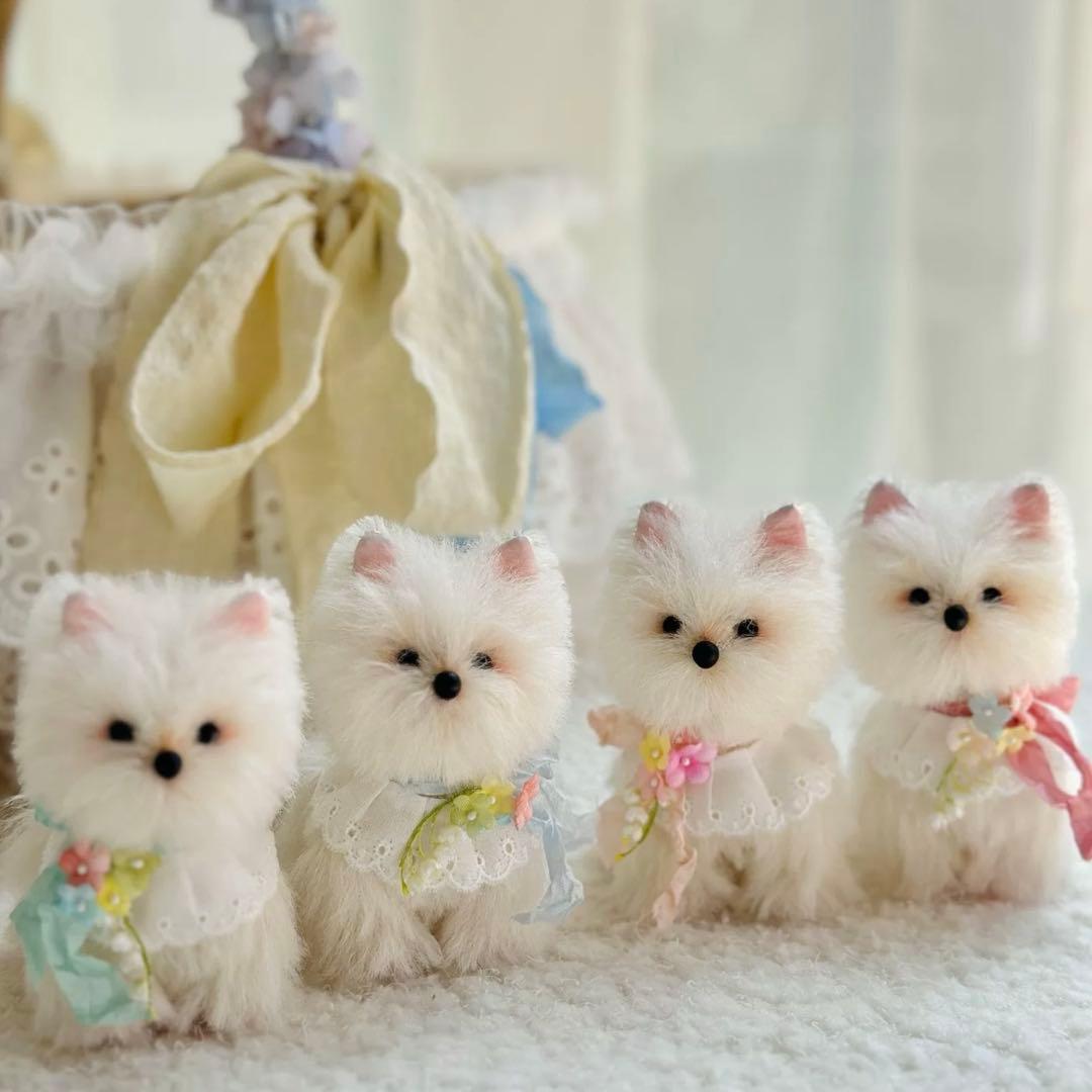 可愛らしいワンワンたち アーティストベア ぬいぐるみ 海外作家様 ミニチュア 犬