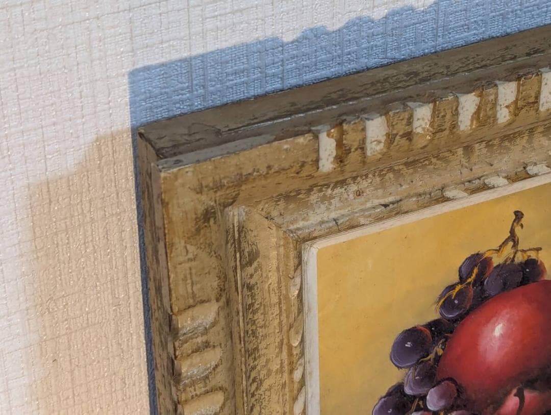 【真作】絵画　油彩SM　果実の静物　葡萄・林檎・柑橘のクラシックな美　Y59
