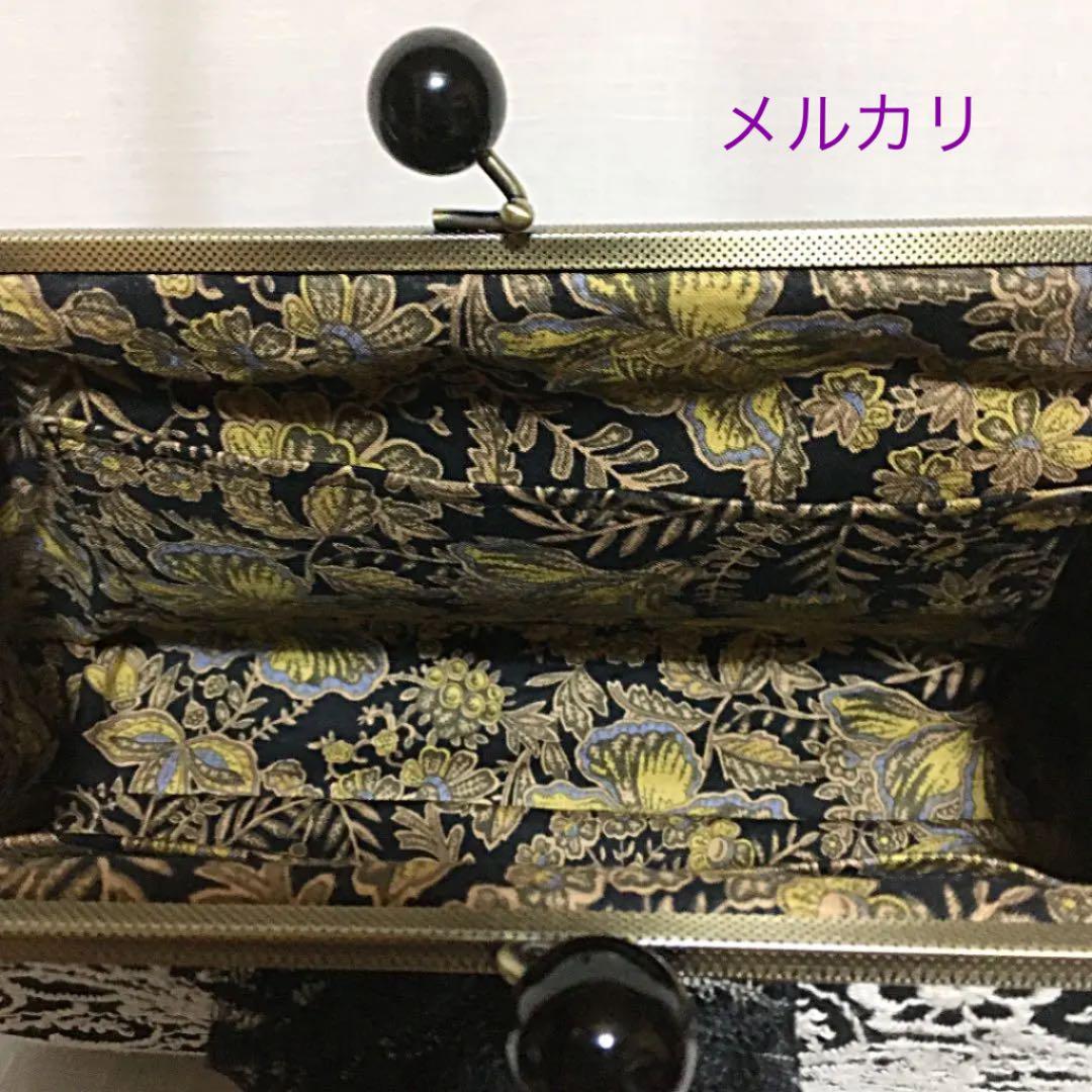 がま口バッグ　ショルダーバッグ　ハンドメイド　刺繍　フォーマルバッグ