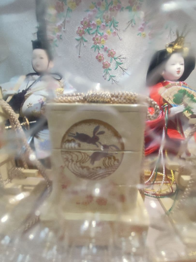 mさん専用【未使用】雛人形 三五親王 ガラスケース入り 親王飾り ピンク系