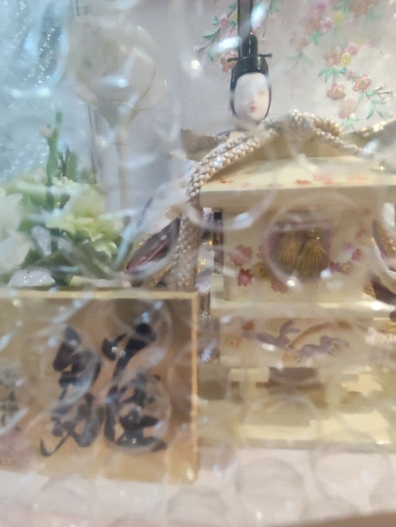 mさん専用【未使用】雛人形 三五親王 ガラスケース入り 親王飾り ピンク系