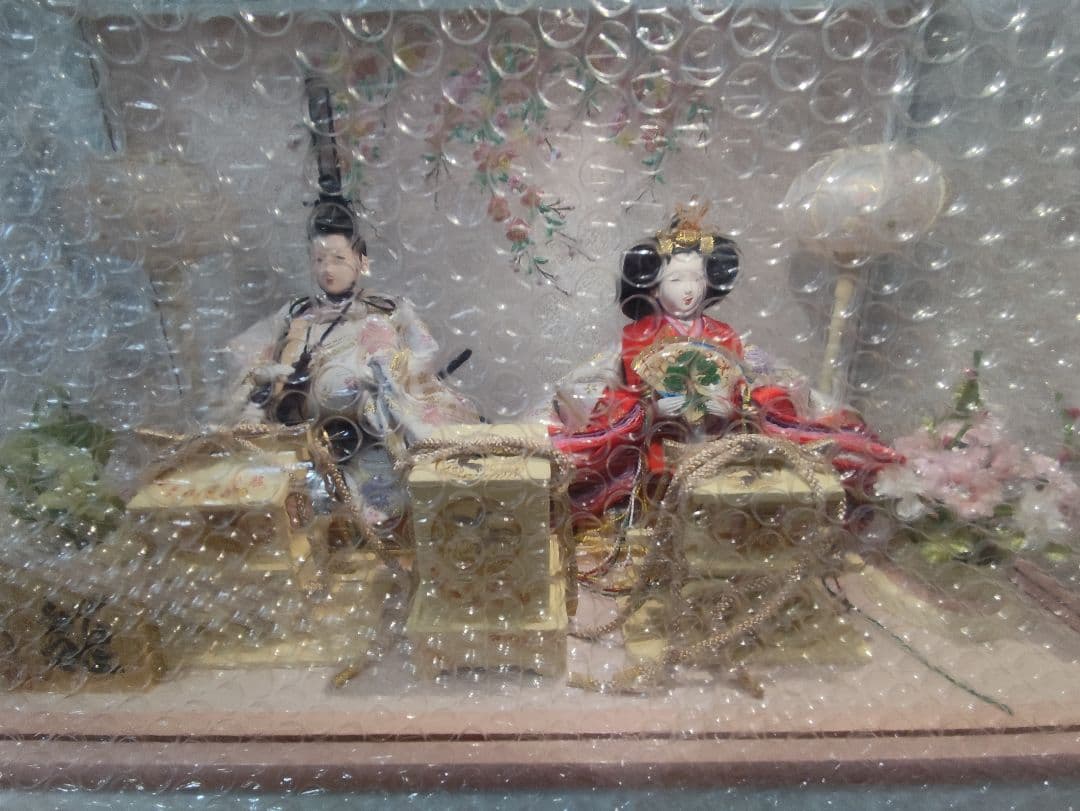 mさん専用【未使用】雛人形 三五親王 ガラスケース入り 親王飾り ピンク系