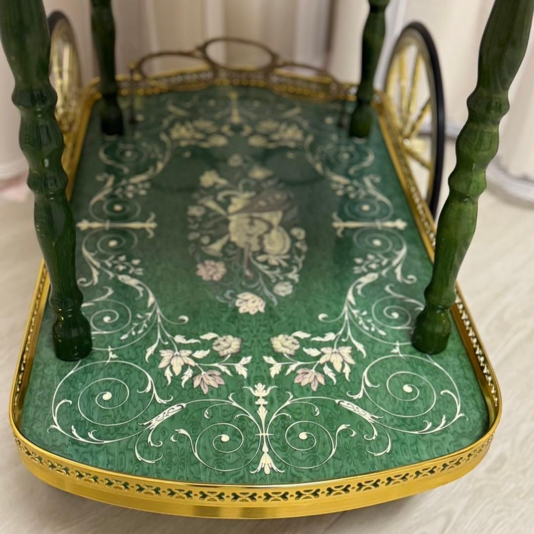 イタリア製 アンティーク キッチン ワゴン キャスター付