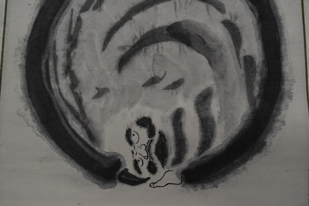 作者不詳/達磨図/ダルマ図/掛軸☆宝船☆Z-637