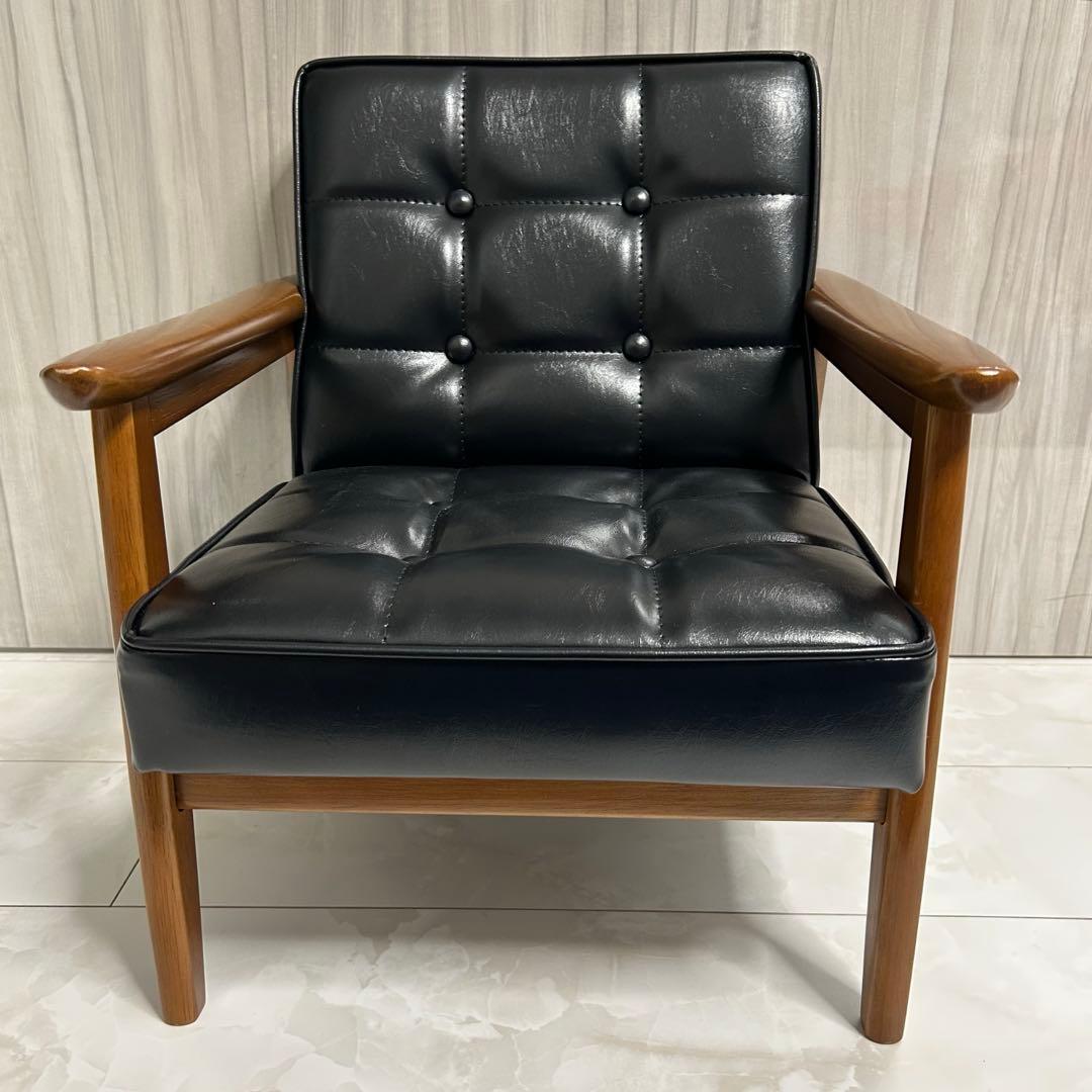 カリモク60 Kチェア ミニ ブラック ミニサイズの1Pソファ