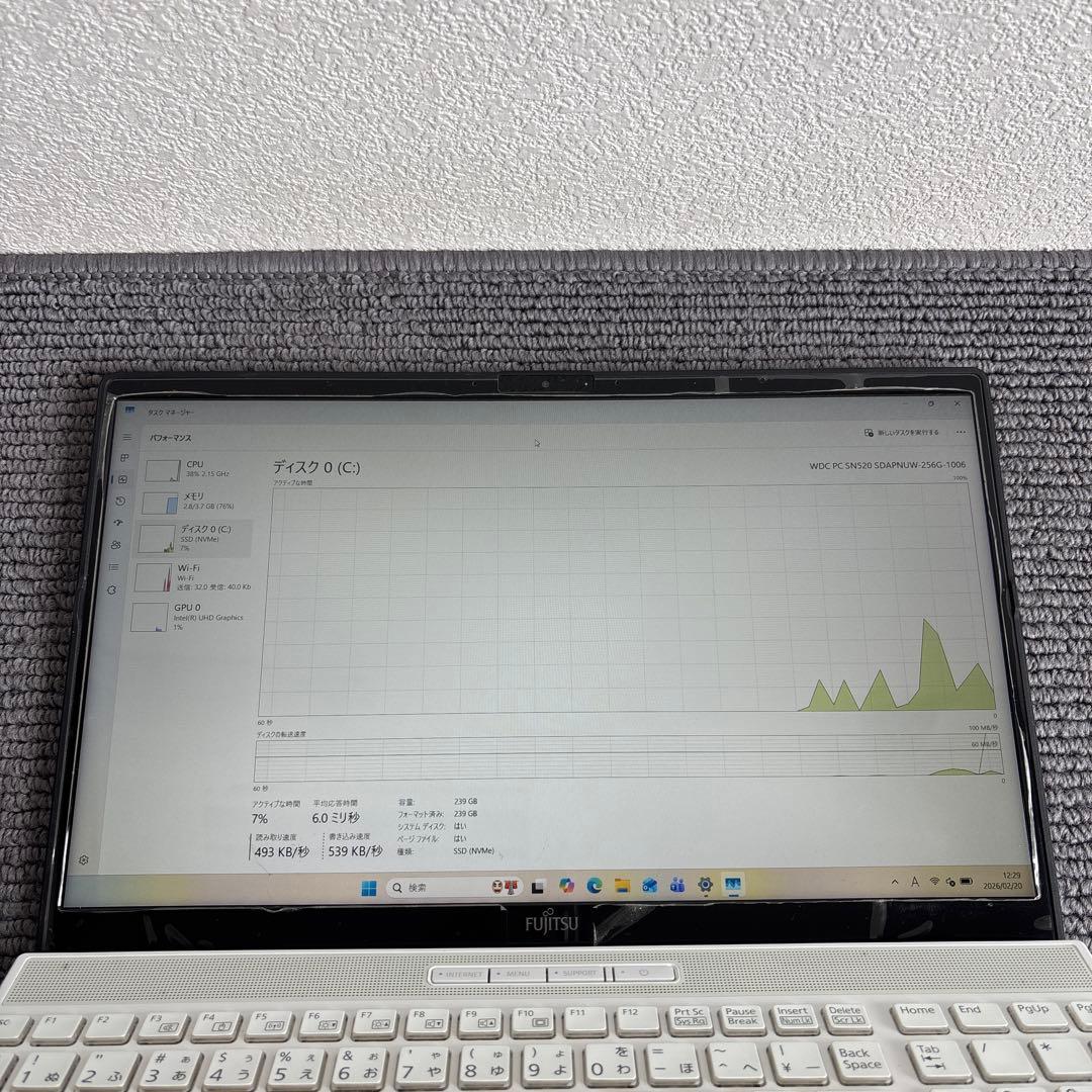 富士通lifebook AH53/E2 i7-10510U メモリ4GB