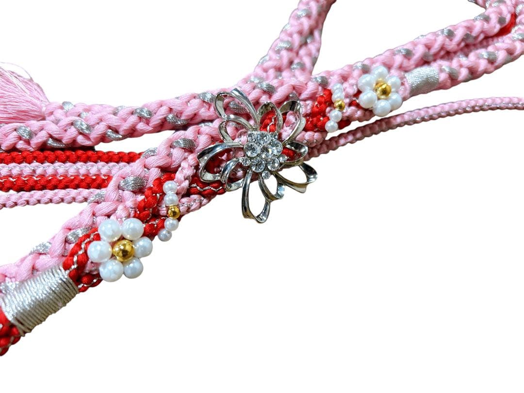 パール付帯締め♡七五三　7歳　女の子　フルセット　水色　ピンク　紫