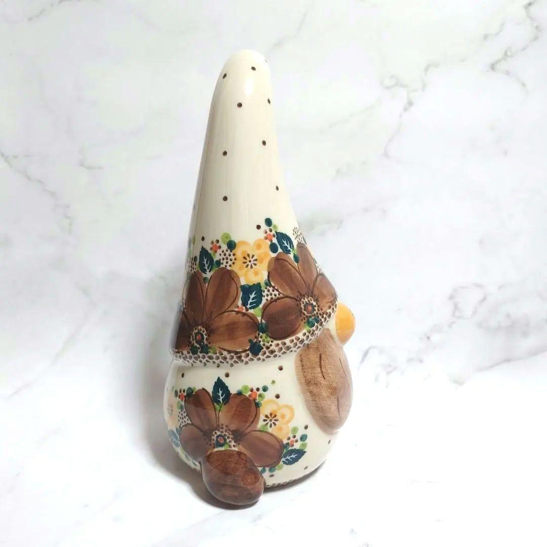 新品 ポーリッシュポタリー Galia社 ノーム Unikat ブラウン 花