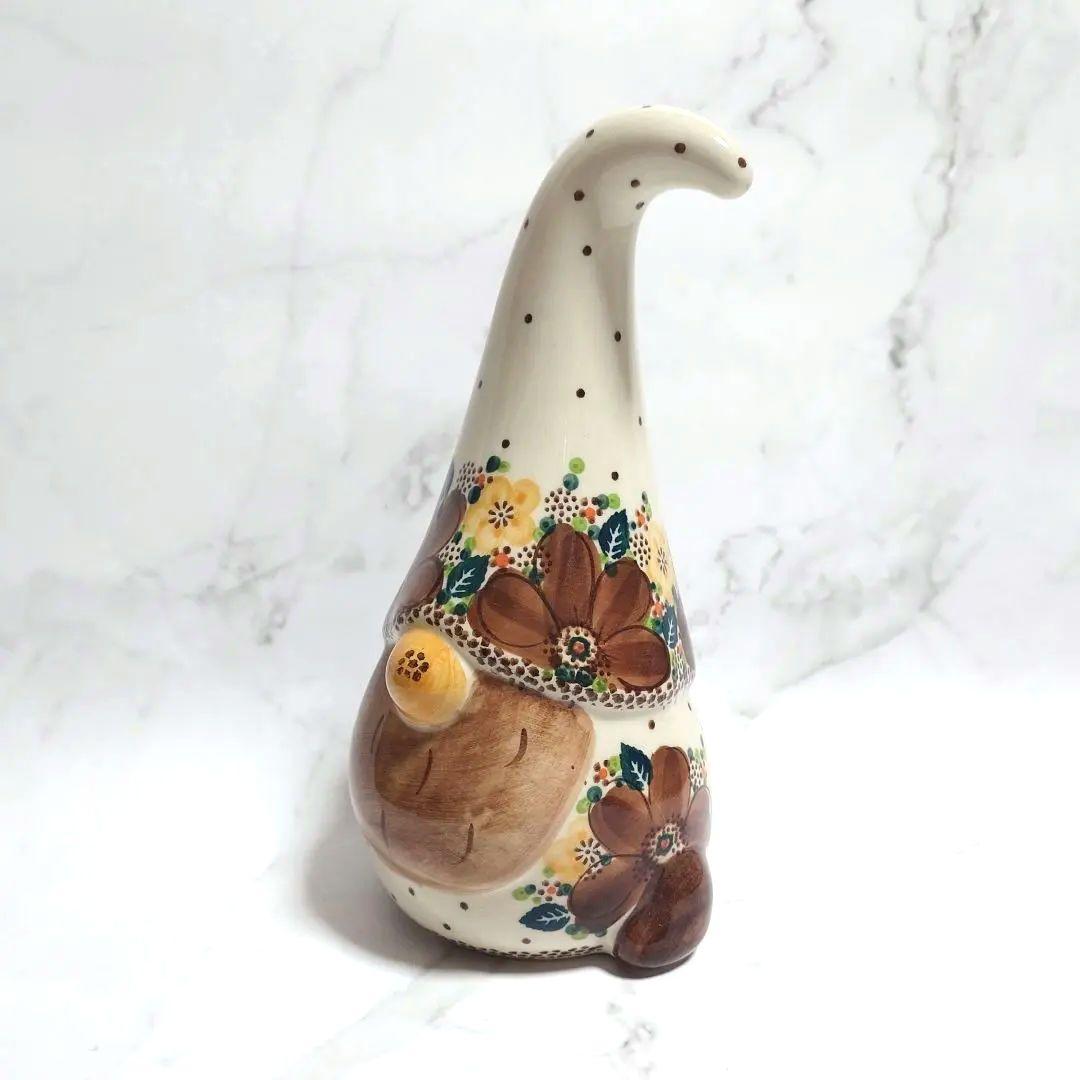 新品 ポーリッシュポタリー Galia社 ノーム Unikat ブラウン 花