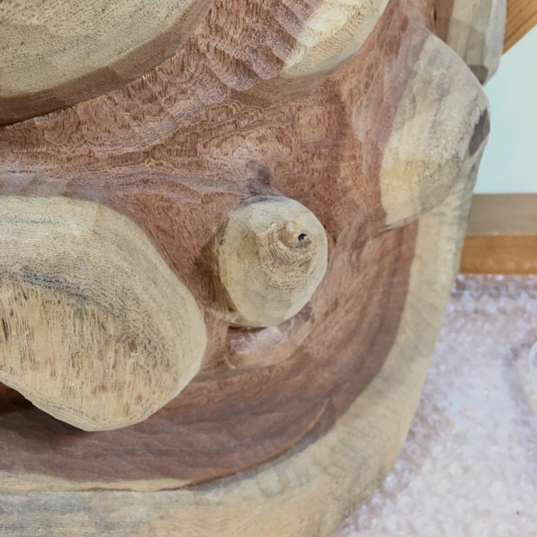 ○【世界的名工】前島秀章 大鬼 昭和六十年 特大作品 幅48.5cm 面 木彫