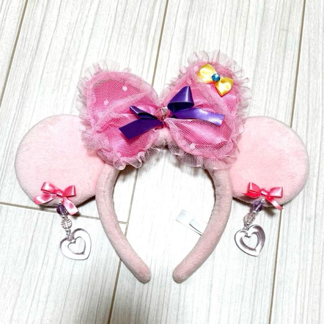 【Disney】ディズニー　ランド　シー　リボン カチューシャ　ミニー　レース