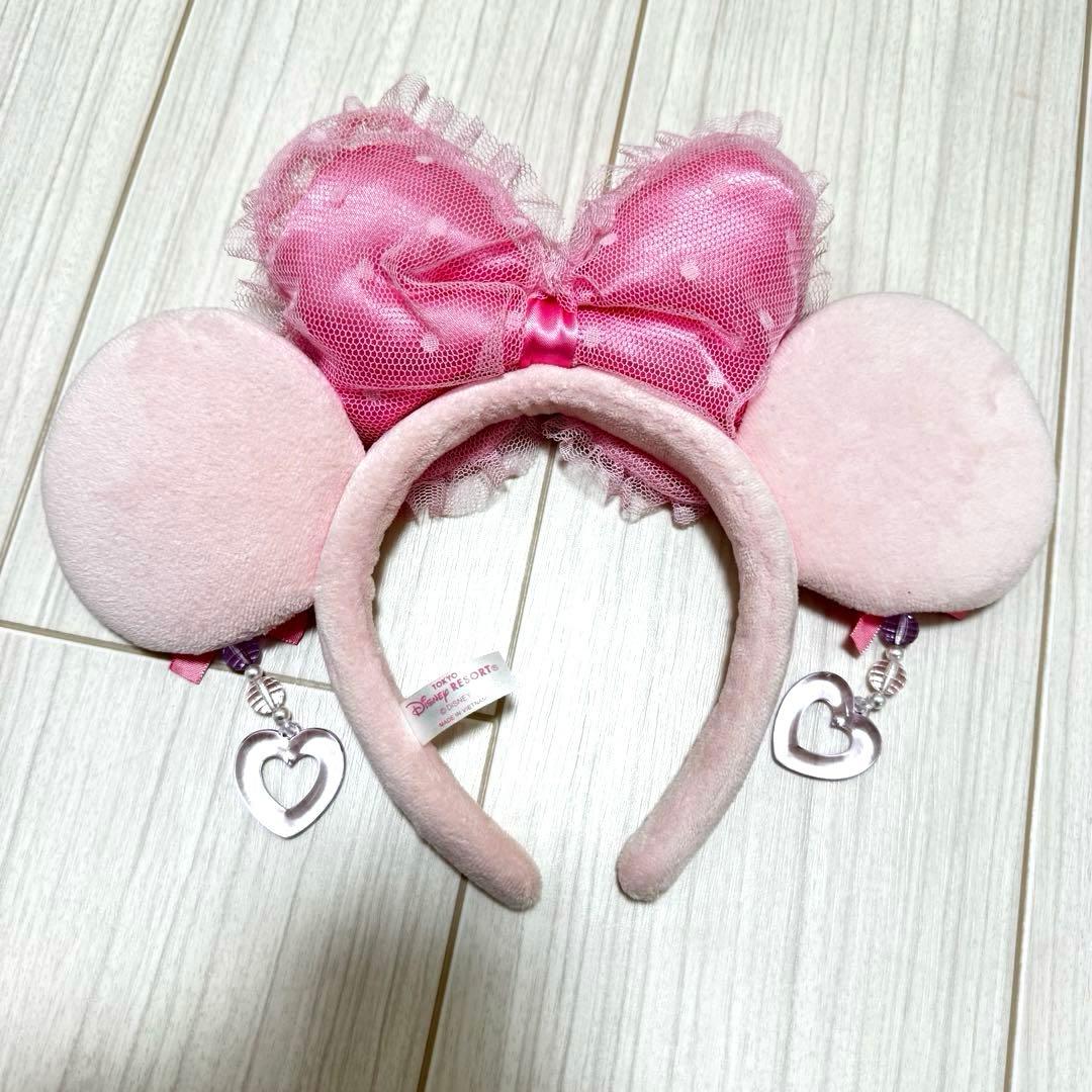 【Disney】ディズニー　ランド　シー　リボン カチューシャ　ミニー　レース