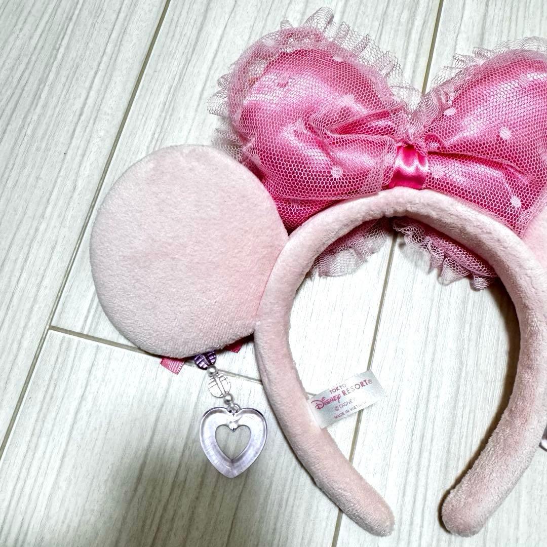 【Disney】ディズニー　ランド　シー　リボン カチューシャ　ミニー　レース