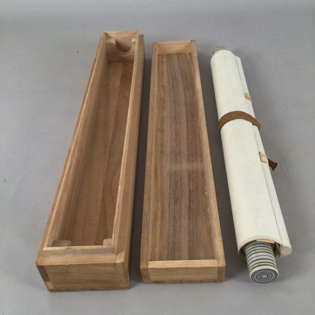 No4406 掛軸　経典　紙本　共箱　古文書　書簡　書画　墨跡　古美術　送料無料