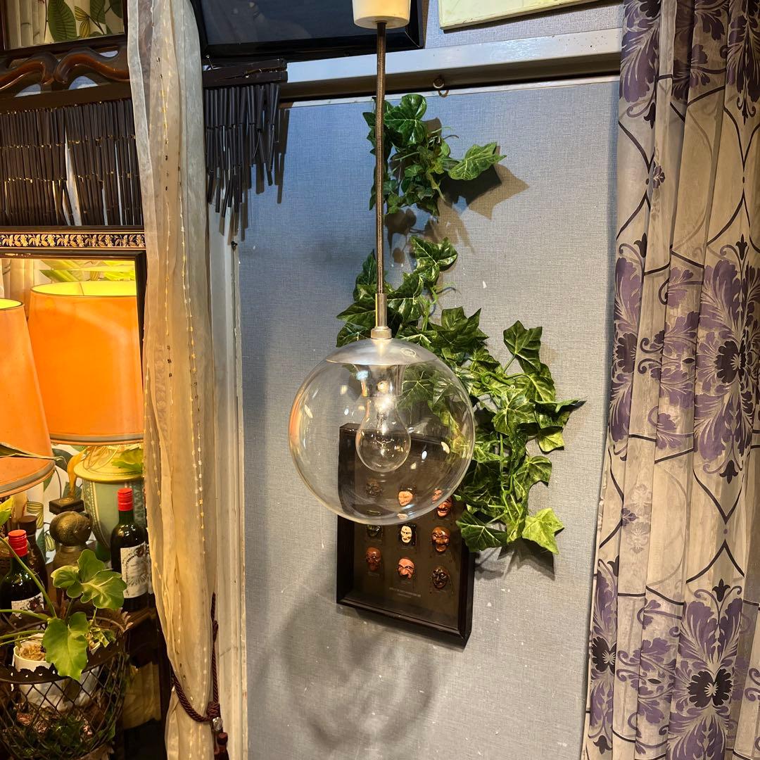 ヴィンテージ クリアガラス ペンダントライト　スペースエイジ