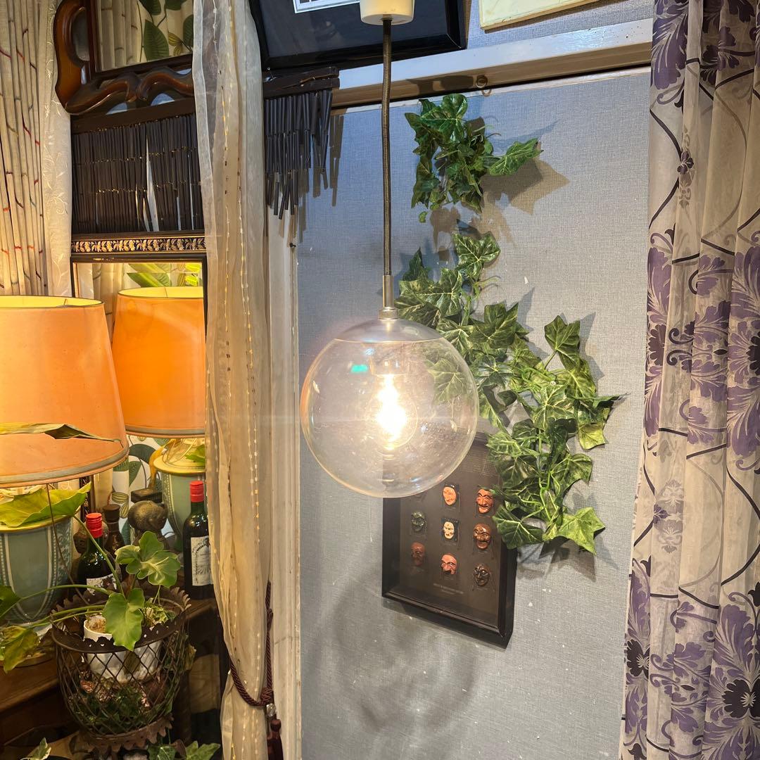 ヴィンテージ クリアガラス ペンダントライト　スペースエイジ