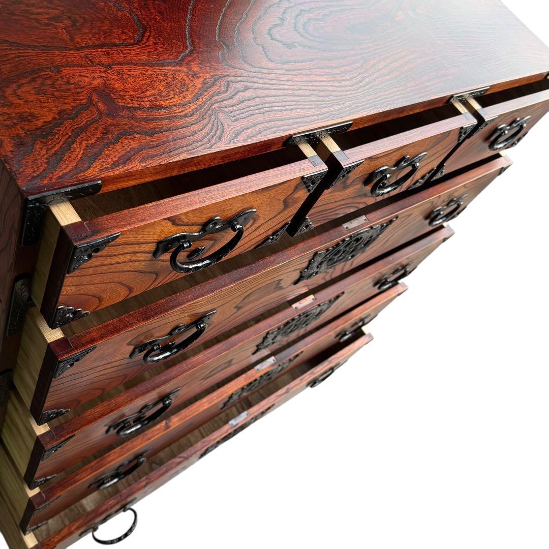 KZ005 岩谷堂箪笥　五段七杯箪笥 南部鉄器 最高級 鍵2本付き