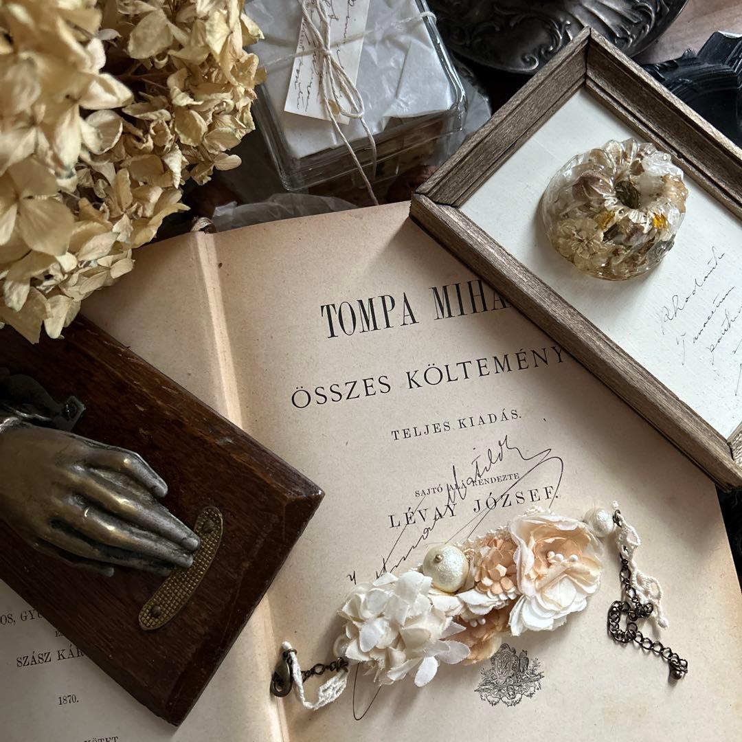 アンティーク 布花 ブレスレット ハンドメイド