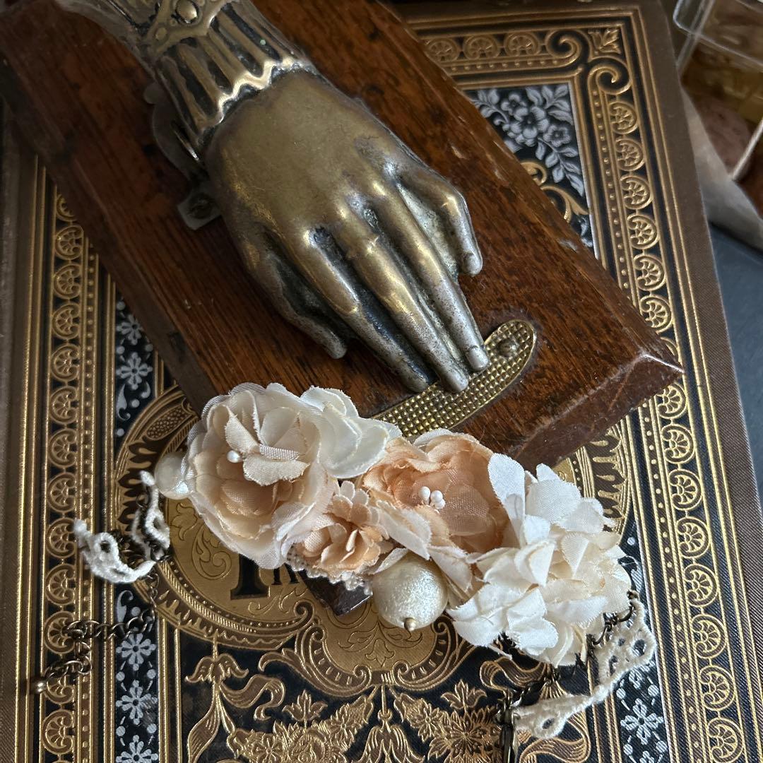 アンティーク 布花 ブレスレット ハンドメイド